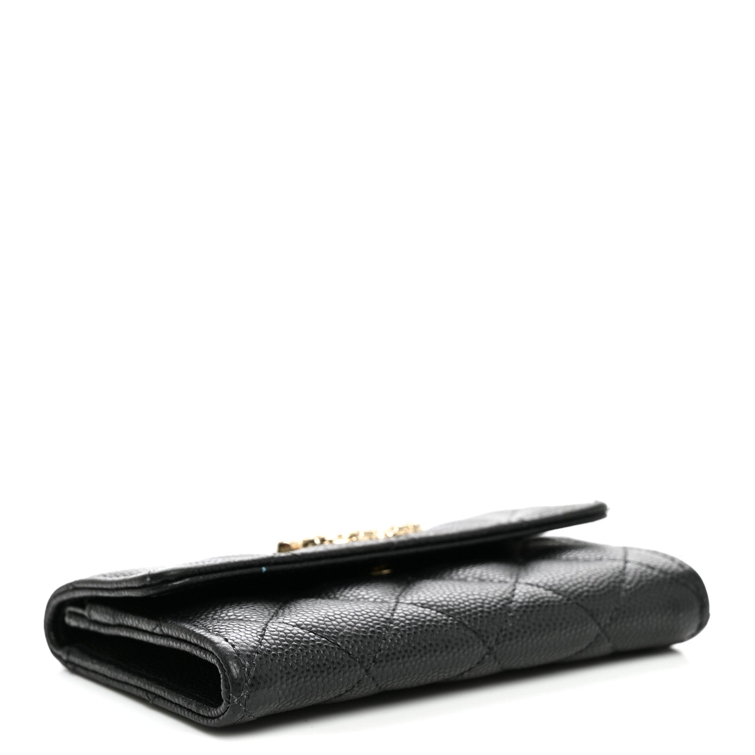 Chanel Caviar Quilted Textured CC Flap Card Holder Black 4 of 9