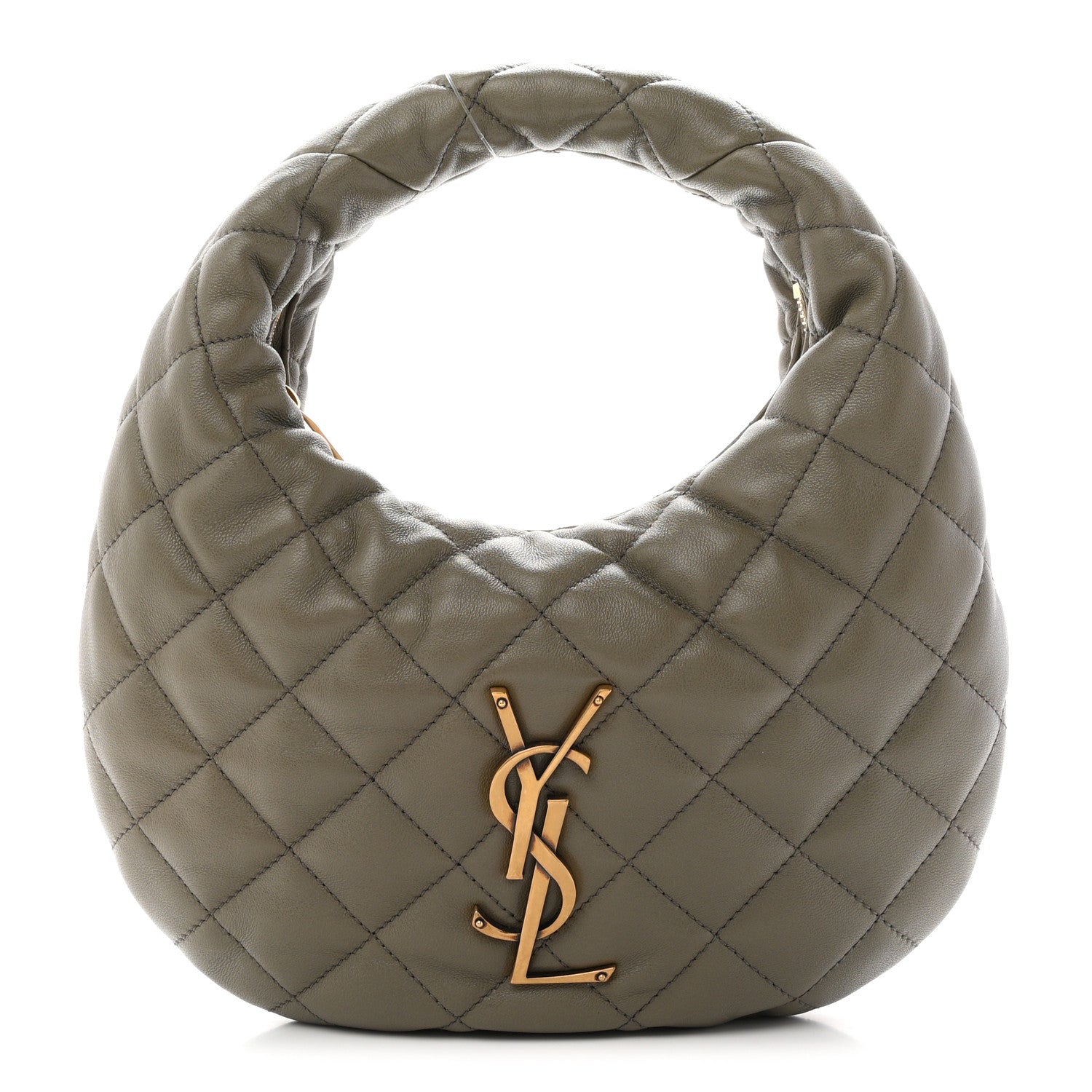 Saint Laurent Lambskin Quilted Icarino Bag Dark Strong Moss 1 of 9