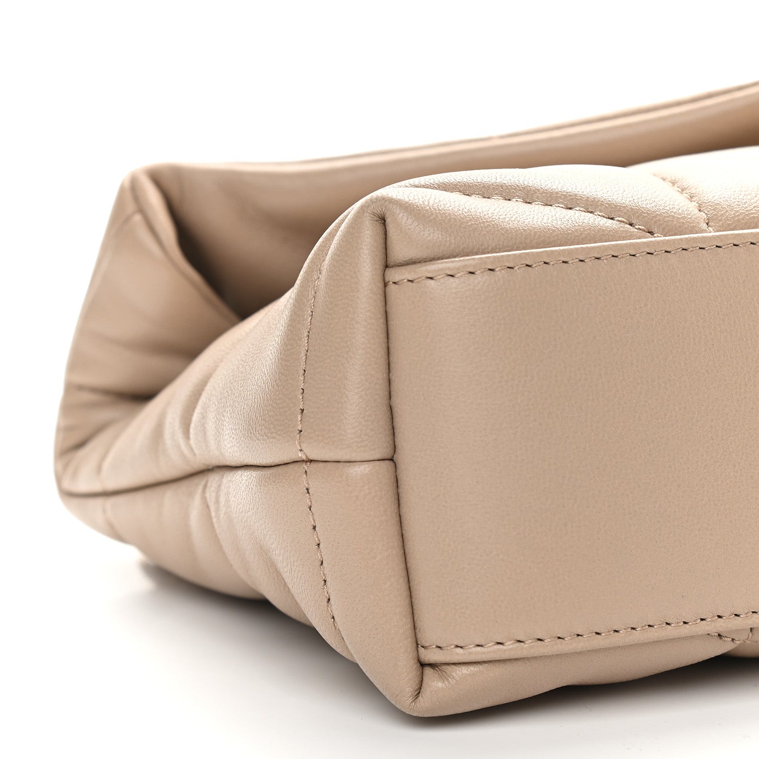 Saint Laurent Lambskin Quilted Toy Loulou Puffer Monogram Chain Satchel Nude Powder 7 of 9