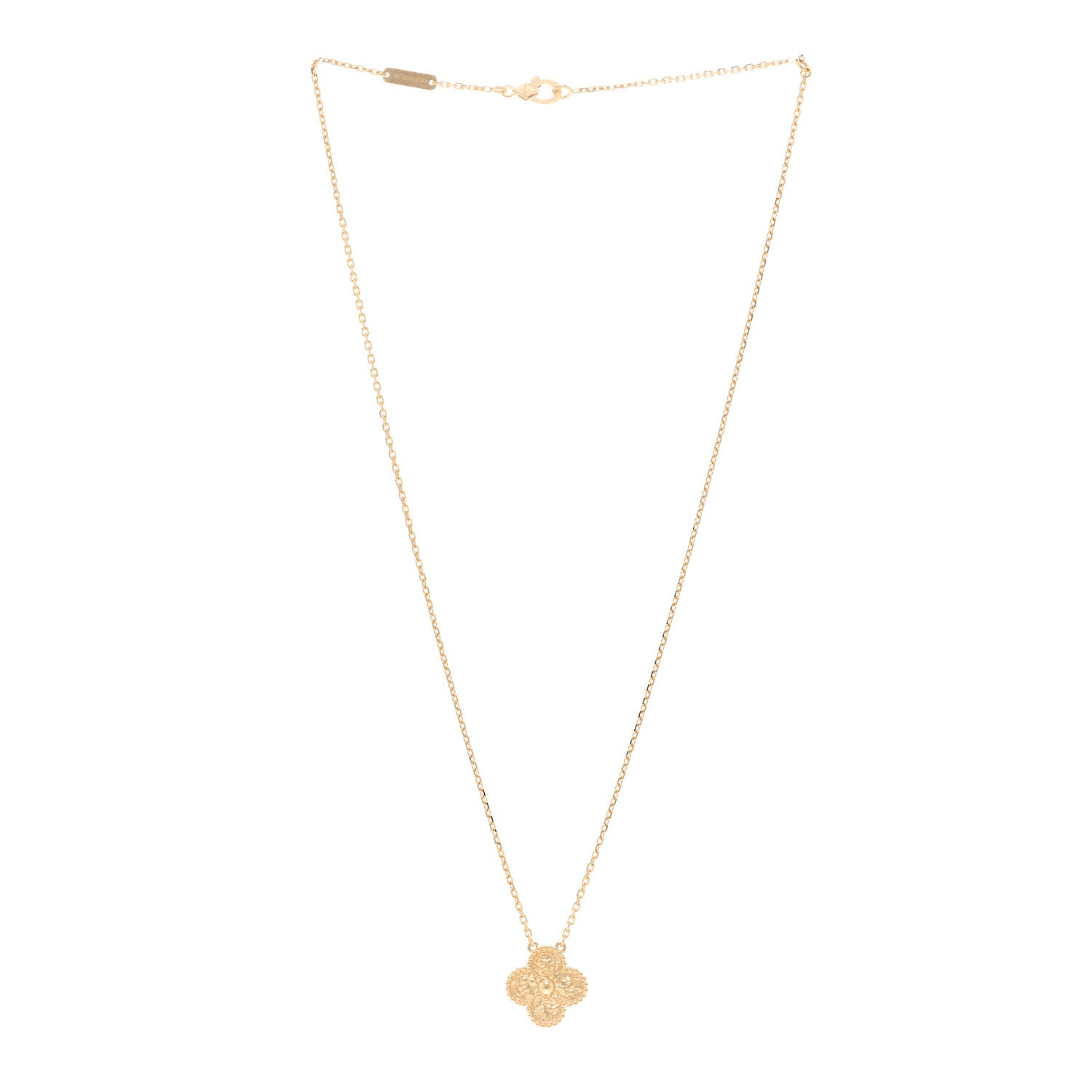 Van Cleef & Arpels 18K Yellow Gold Vintage Alhambra Pendant Necklace 3 of 5