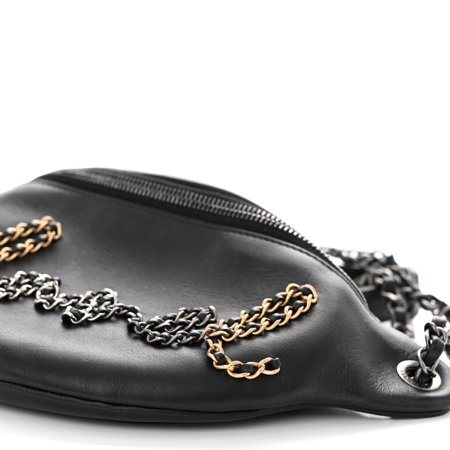 Calfskin Chain 20s Signe Waist Bag Black