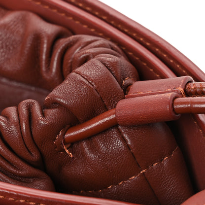 Chloe Calfskin Mate Woven Drawstring Shoulder Bag Bold Brown 12 of 13