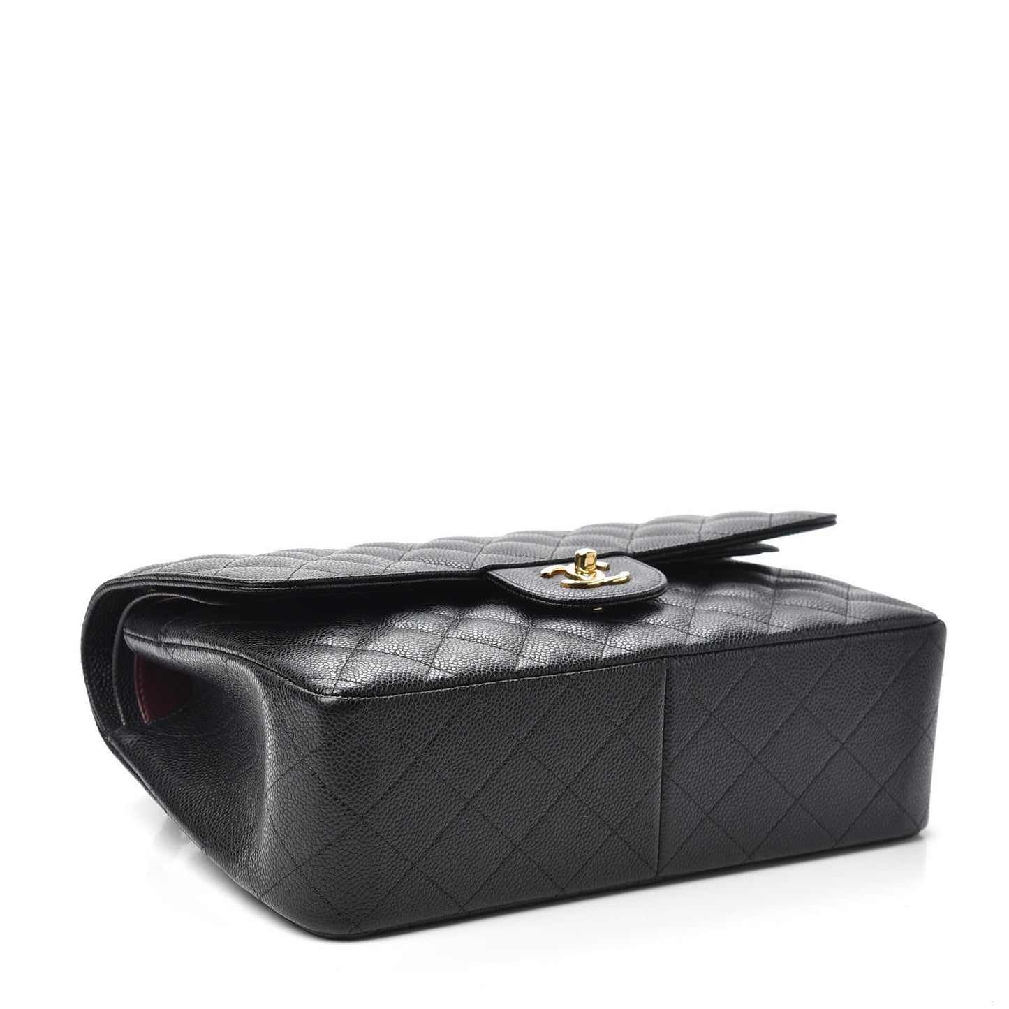 Caviar Quilted Jumbo Double Flap Black