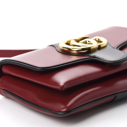 Gucci Vitello Palmellato Lux Bi-Color Small Arli Flap Shoulder Bag New Cherry Red Black 6 of 10