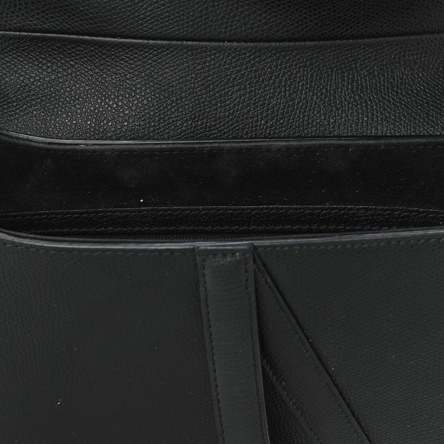 Grained Calfskin Saddle Bag Black