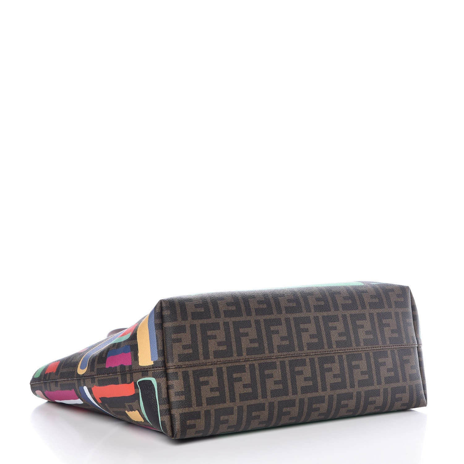 Fendi Zucca Spalmati Chalks Medium Roll Tote Tobacco Multicolor 4 of 8