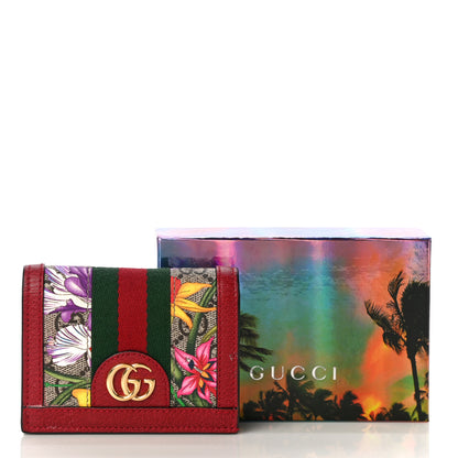 Gucci GG Supreme Monogram Flora Web Ophidia Card Case Red 10 of 10