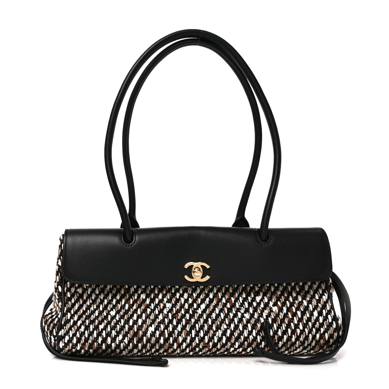 Chanel Tweed Calfskin Urban Essentials Small Shopping Bag Black Multicolor 1 of 10