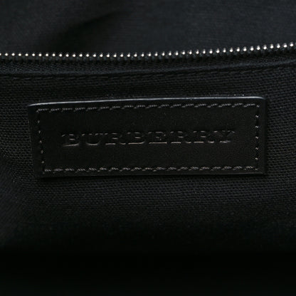 Burberry Canvas Mega Check Grained Calfskin Medium Harcourt Satchel Black 6 of 10