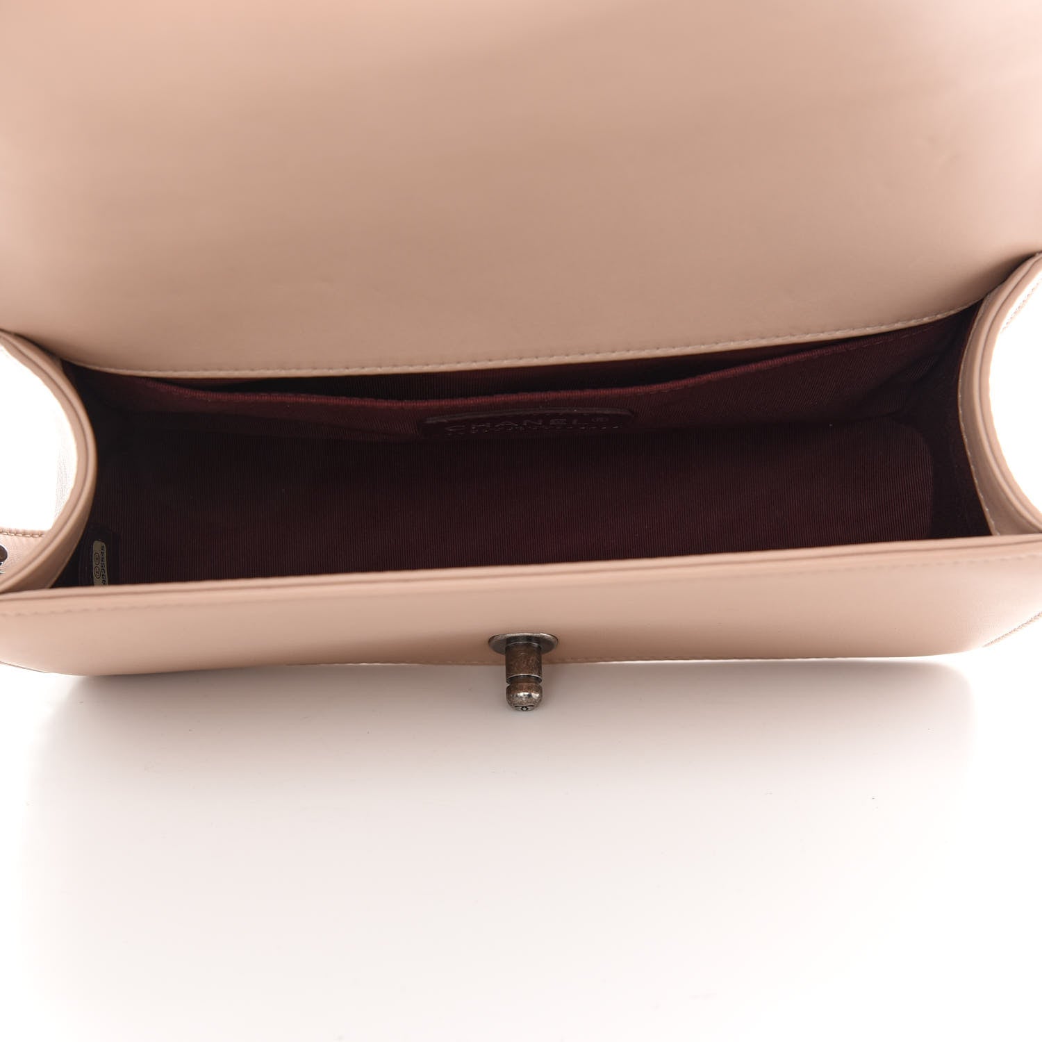 Chanel Lambskin Chevron Quilted Medium Boy Flap Beige 4 of 8