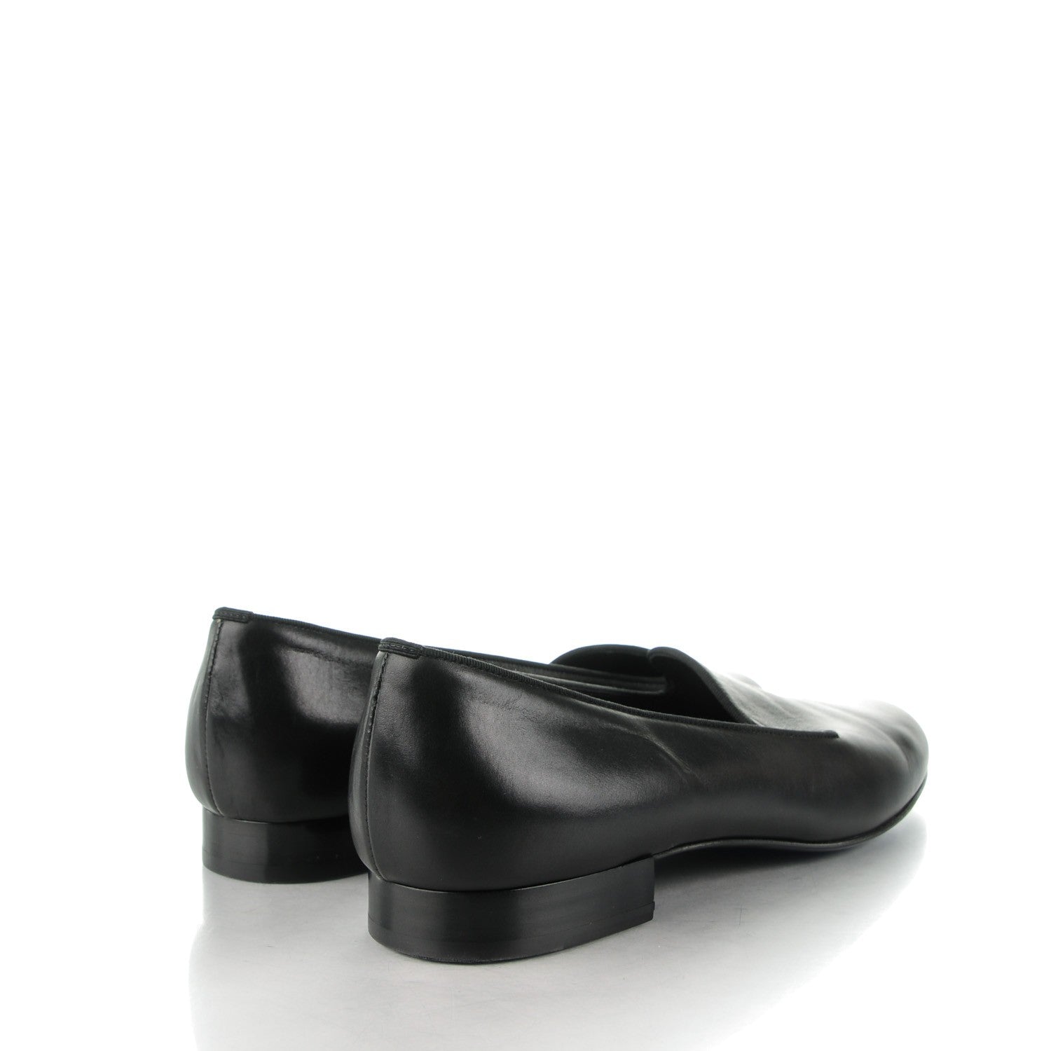 Saint Laurent Smooth Calfskin Smoking Slipper Flat Loafers 38 Black 4 of 9