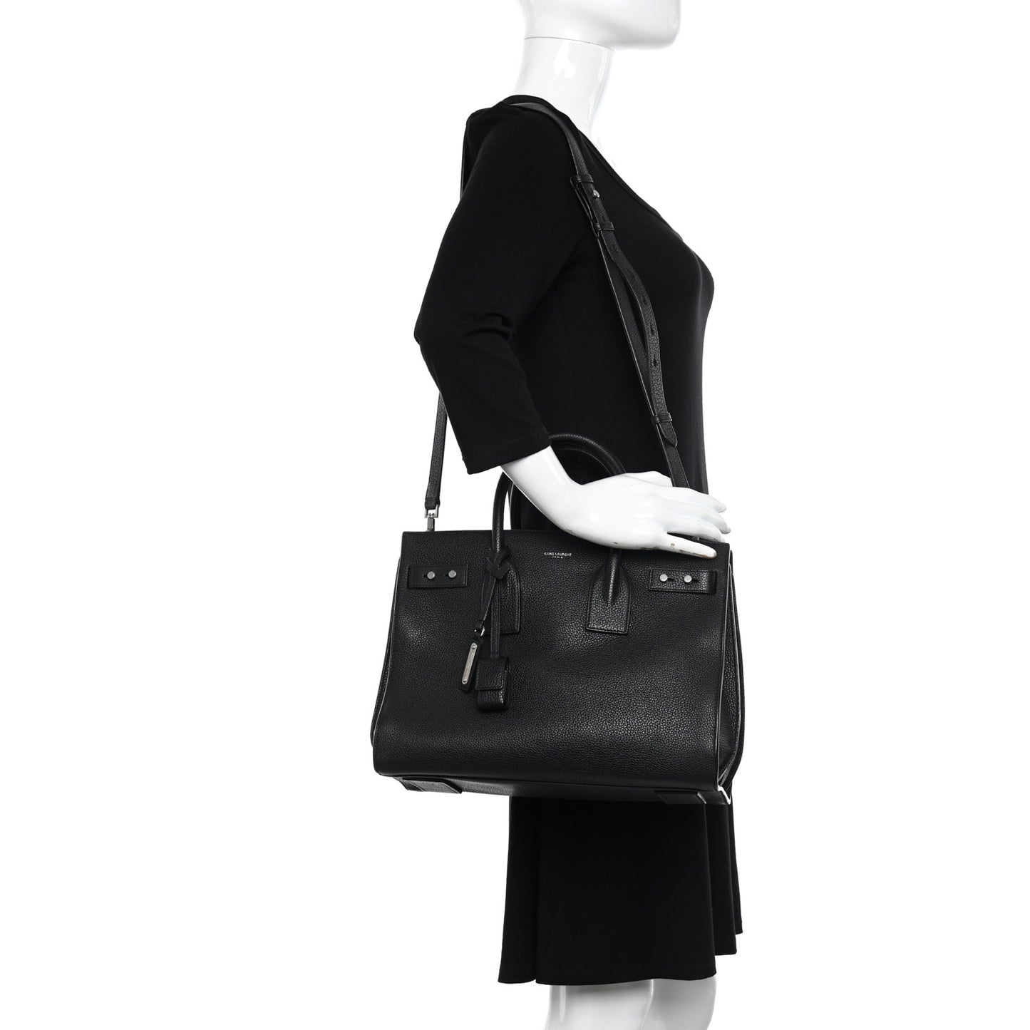 Grained Calfskin Small Supple Sac De Jour Black