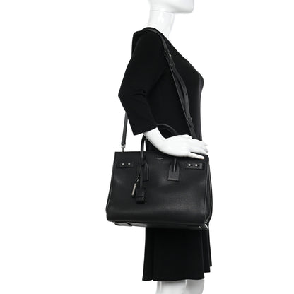 Saint Laurent Grained Calfskin Small Supple Sac De Jour Black 3 of 16