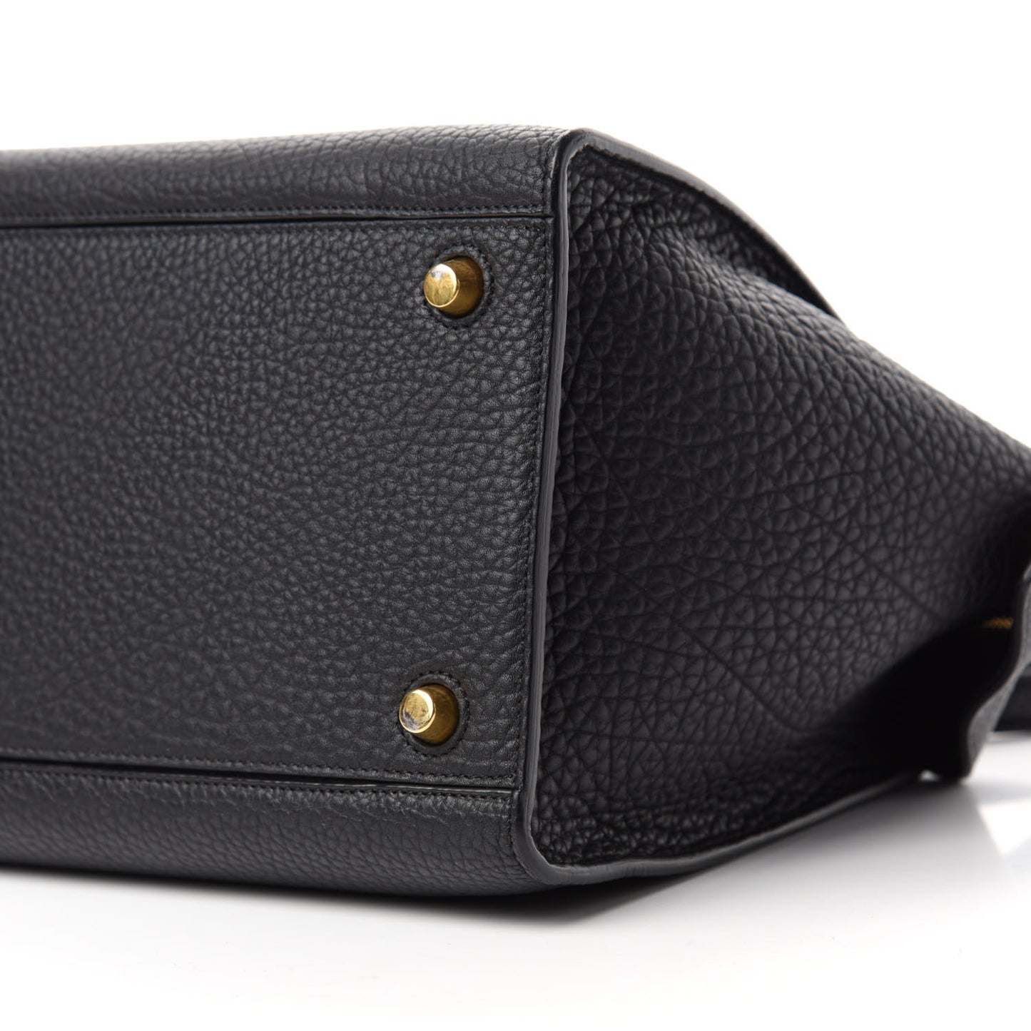 Bullhide Calfskin Small Ring Bag Black