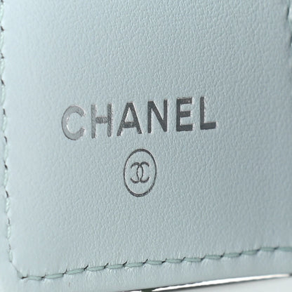 Chanel Caviar Quilted Classic 4 Key Holder Wallet Light Blue 5 of 7
