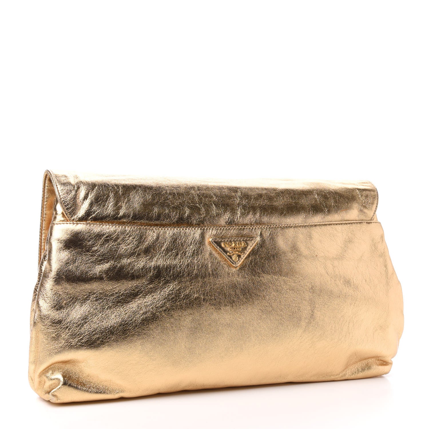 Prada Nappa Flame Flap Clutch Platino 3 of 9
