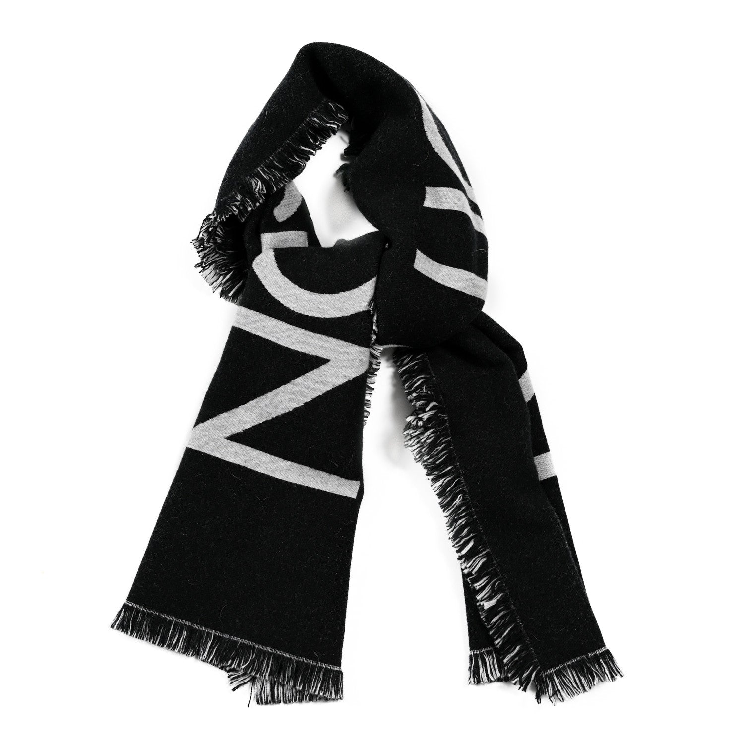 Louis Vuitton Wool Cashmere Echarpes Team Scarf Black 1 of 3