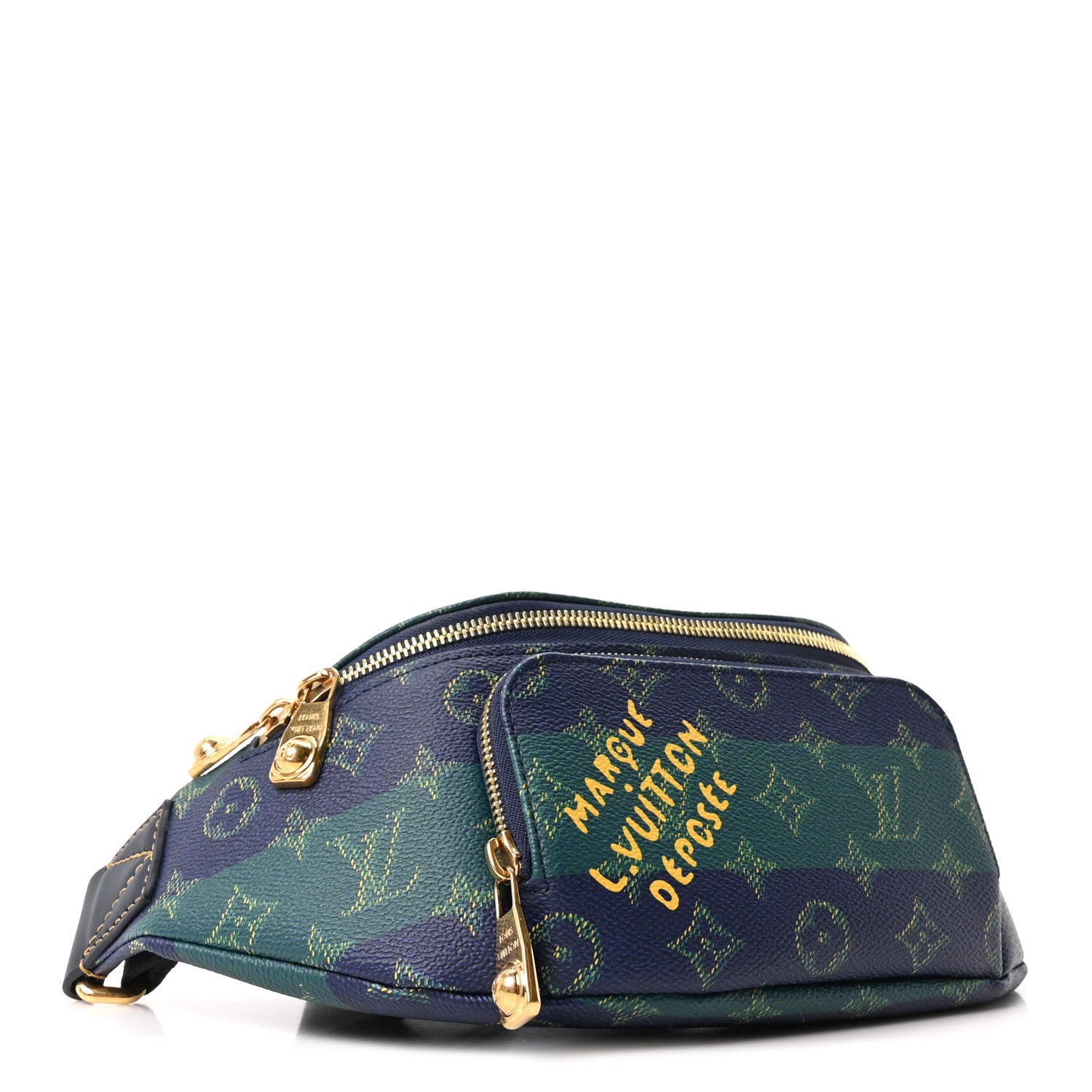 Louis Vuitton Monogram Heritage Rush Bumbag Blue Stripes 4 of 10