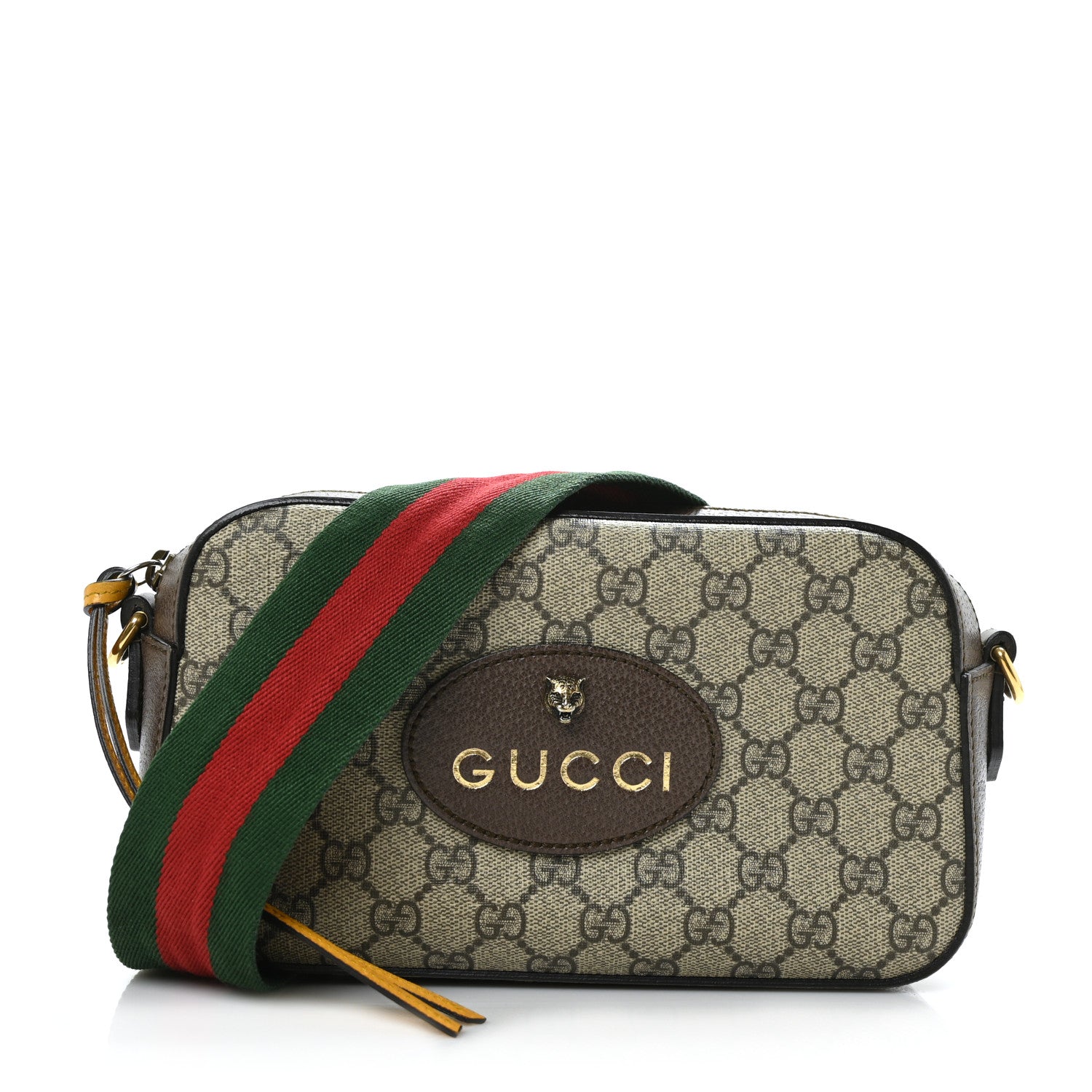 Gucci GG Supreme Monogram Web Neo Vintage Shoulder Bag Beige New Acero Crop 1 of 10
