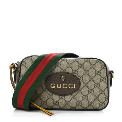 Gucci GG Supreme Monogram Web Neo Vintage Shoulder Bag Beige New Acero Crop 1 of 10