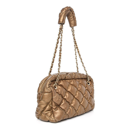 Chanel Metallic Lambskin Bubble Quilt Camera Case Bronze 3 of 7
