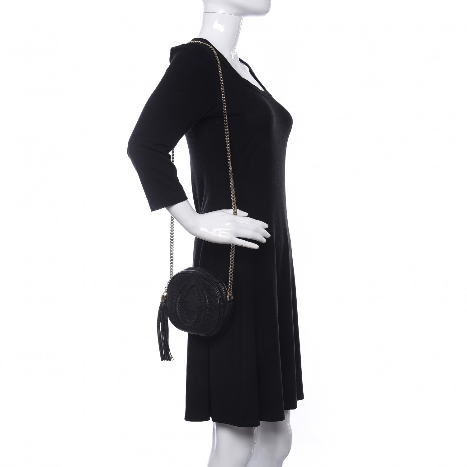 Gucci Pebbled Calfskin Mini Soho Chain Bag Black 2 of 10