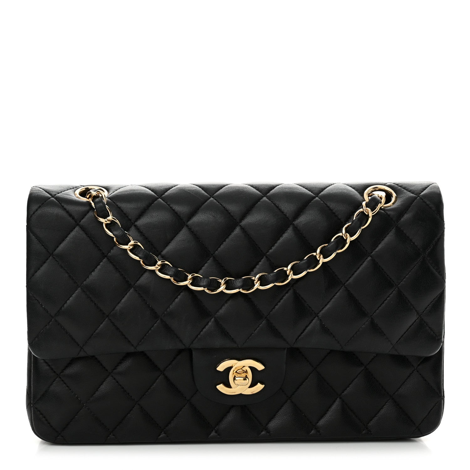 Chanel Lambskin Quilted Medium Double Flap Black 1 of 15