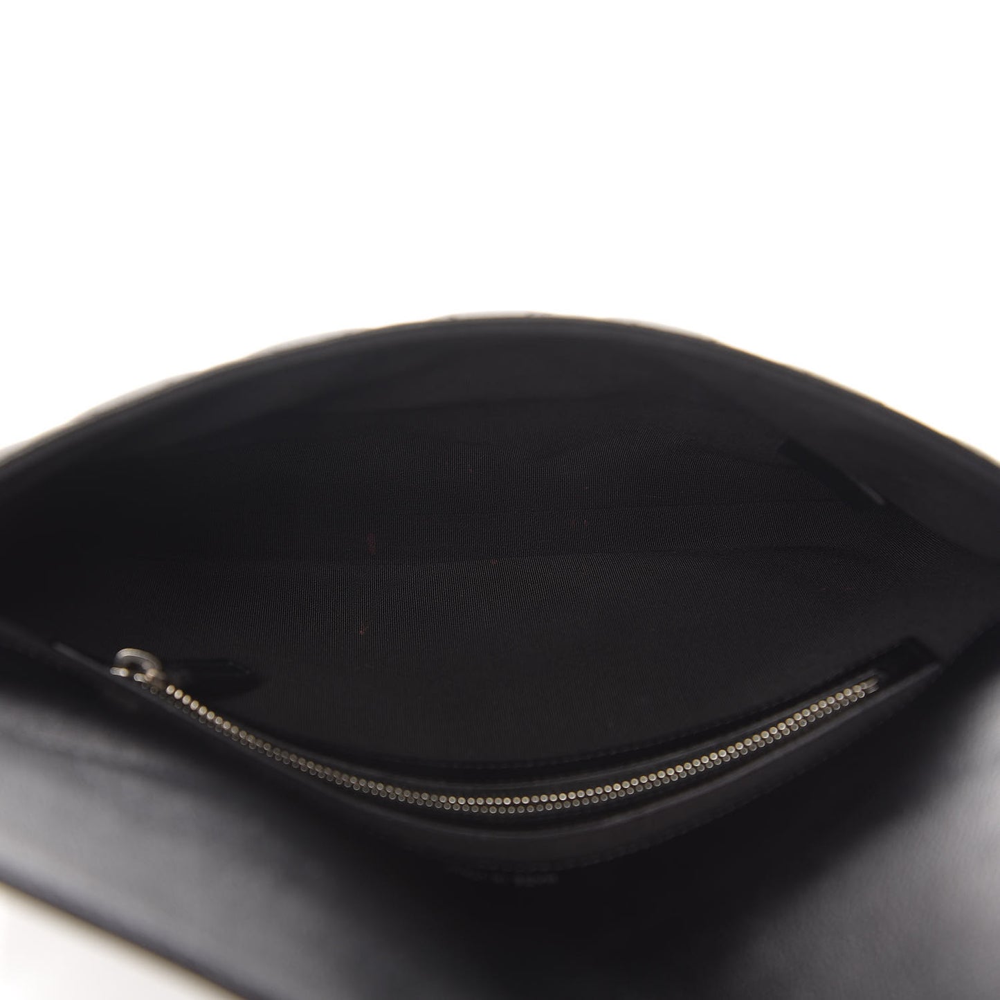 Grained Calfskin Quilted CC Box Pouch Black