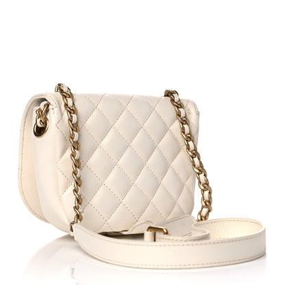 Chanel Calfskin Quilted Small Messenger Flap White 2 of 10