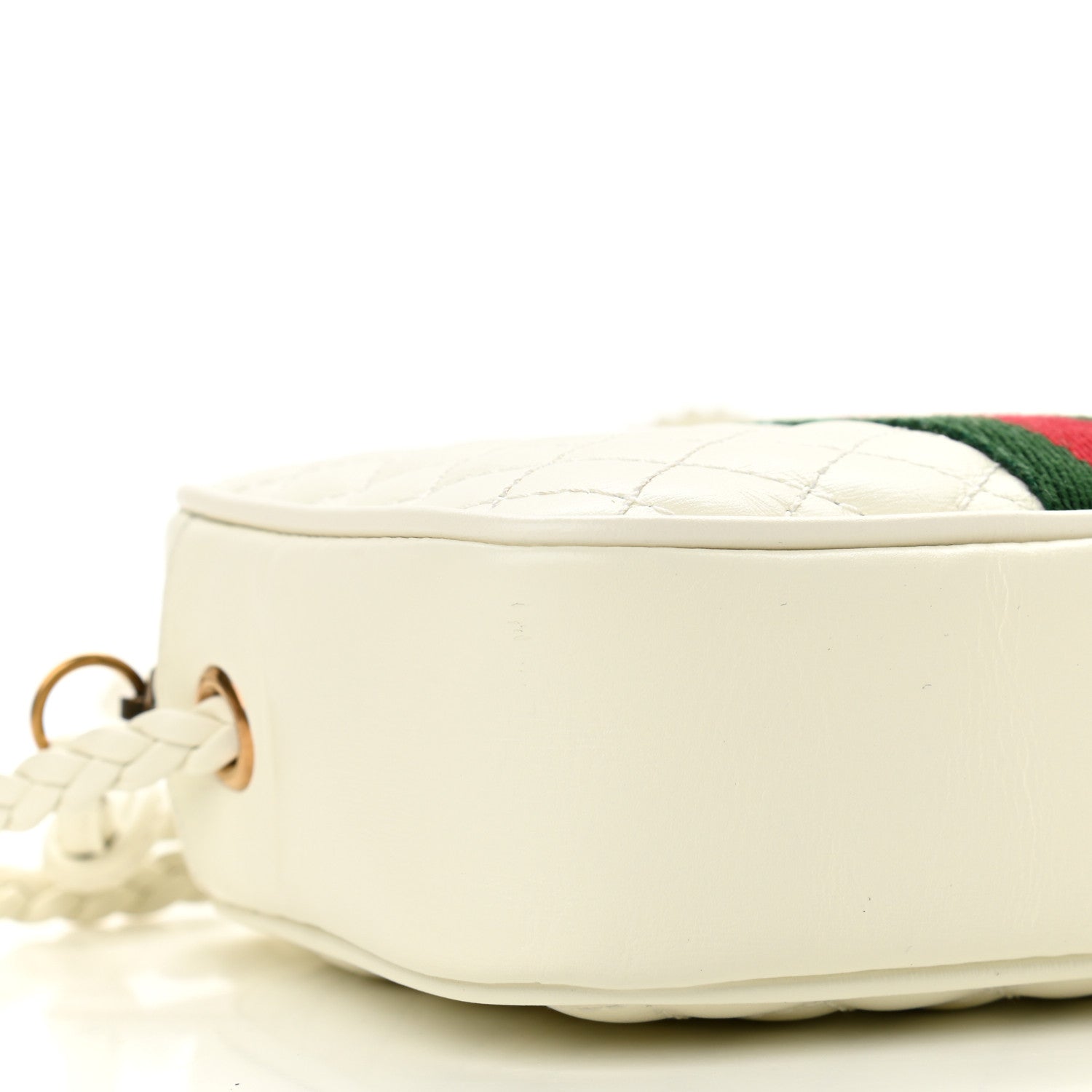 Gucci Calfskin Web Trapuntata Mini Shoulder Bag Off White 9 of 11