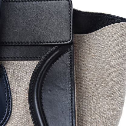 Celine Linen Smooth Calfskin Mini Bi-Color Luggage Natural Black 14 of 19