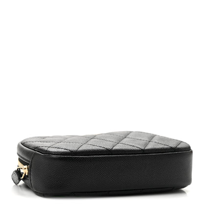 Chanel Caviar Quilted Small Curvy Pouch Cosmetic Case Black 4 of 7