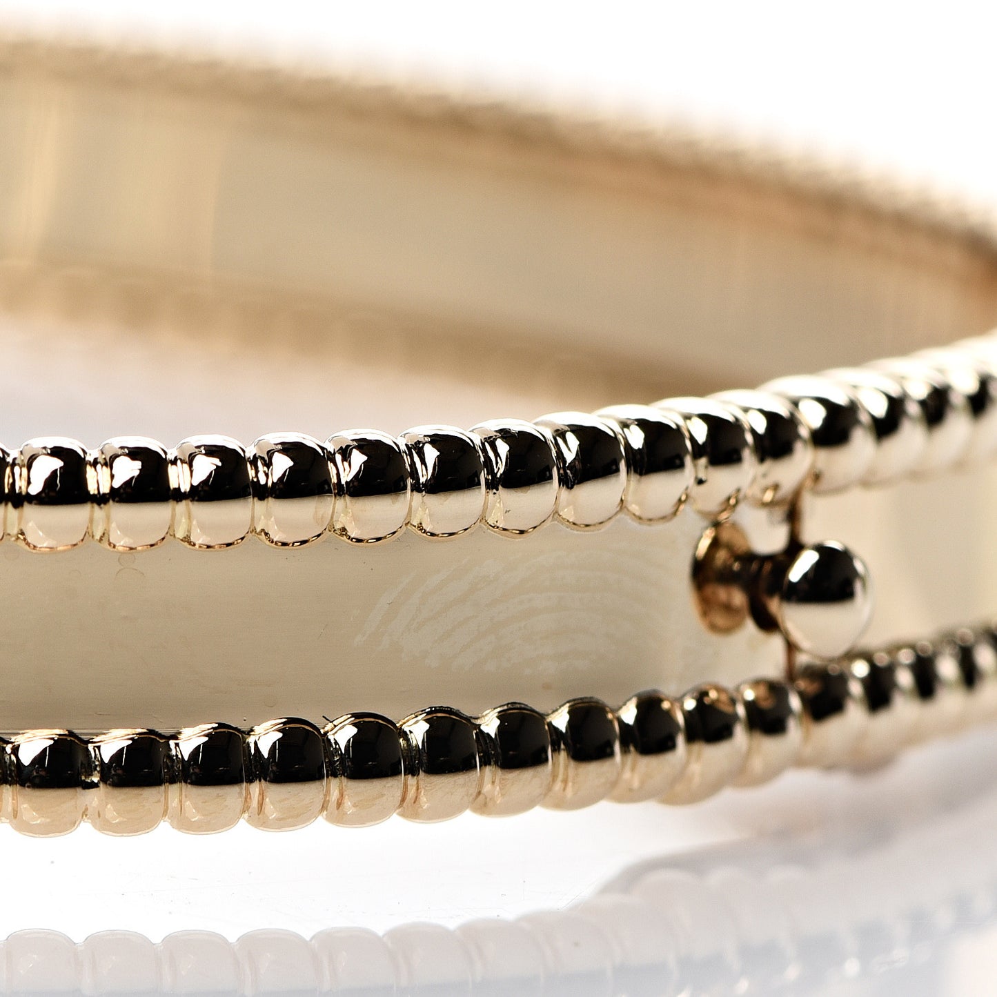 18K Yellow Gold Perlee Signature Bangle Bracelet M
