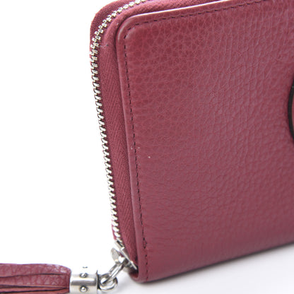 Gucci Pebbled Calfskin Studded Soho Zip Around Wallet Soft Burgundy 8 of 10
