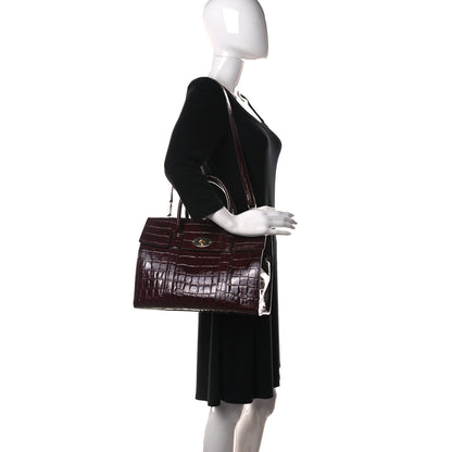 Mulberry Crocodile Embossed Calfskin Bayswater Oxblood 2 of 12