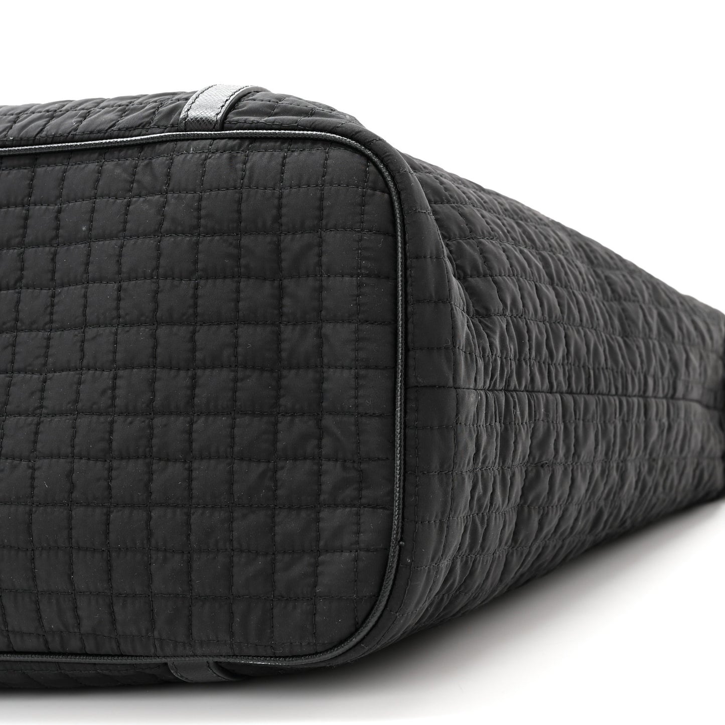 Nylon Tessuto Quilted Shoulder Bag Black