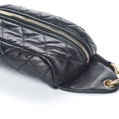 Chanel Lambskin Quilted Waist Belt Bag Fanny Pack Black 10 of 10