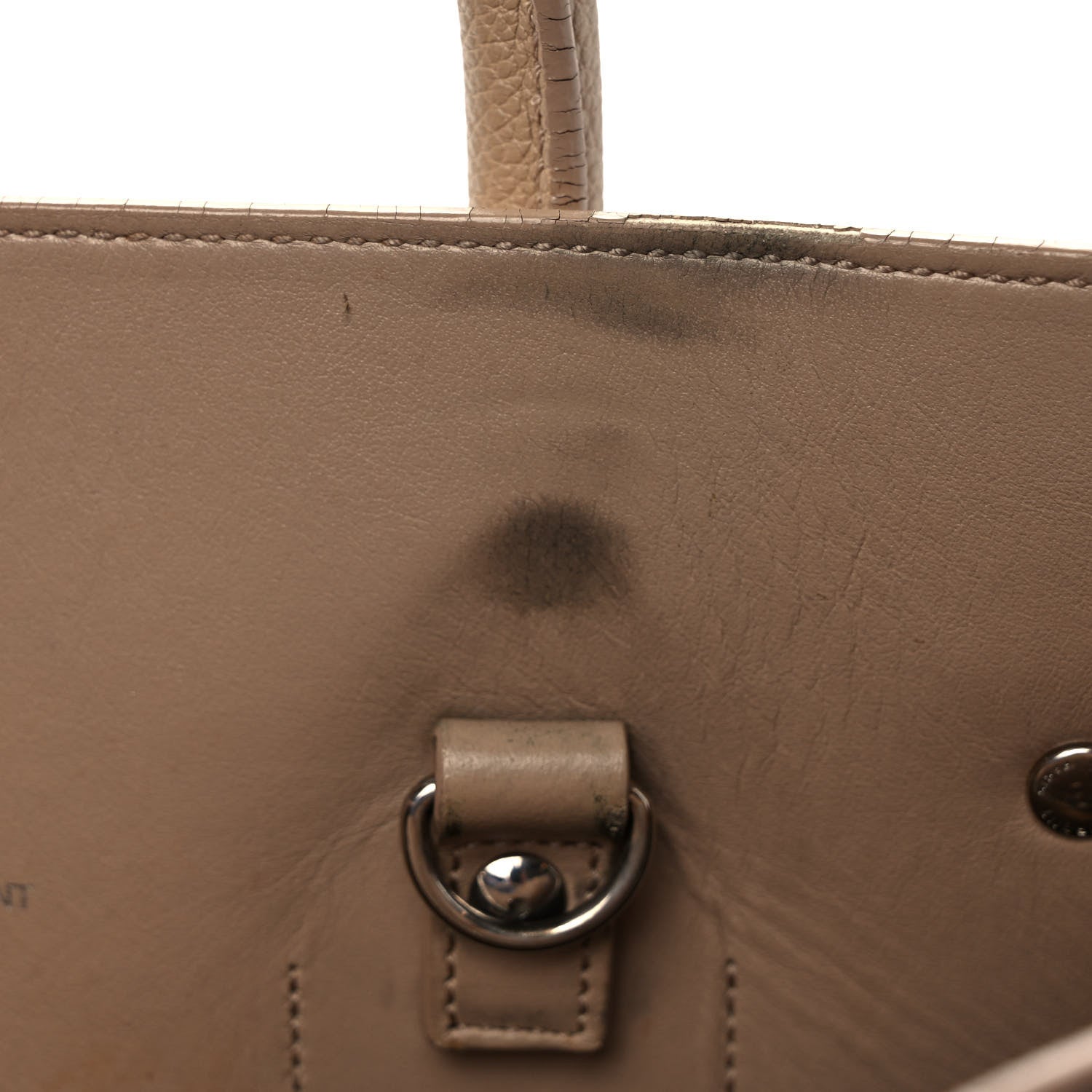 Saint Laurent Grained Calfskin Small Sac De Jour Taupe 11 of 11
