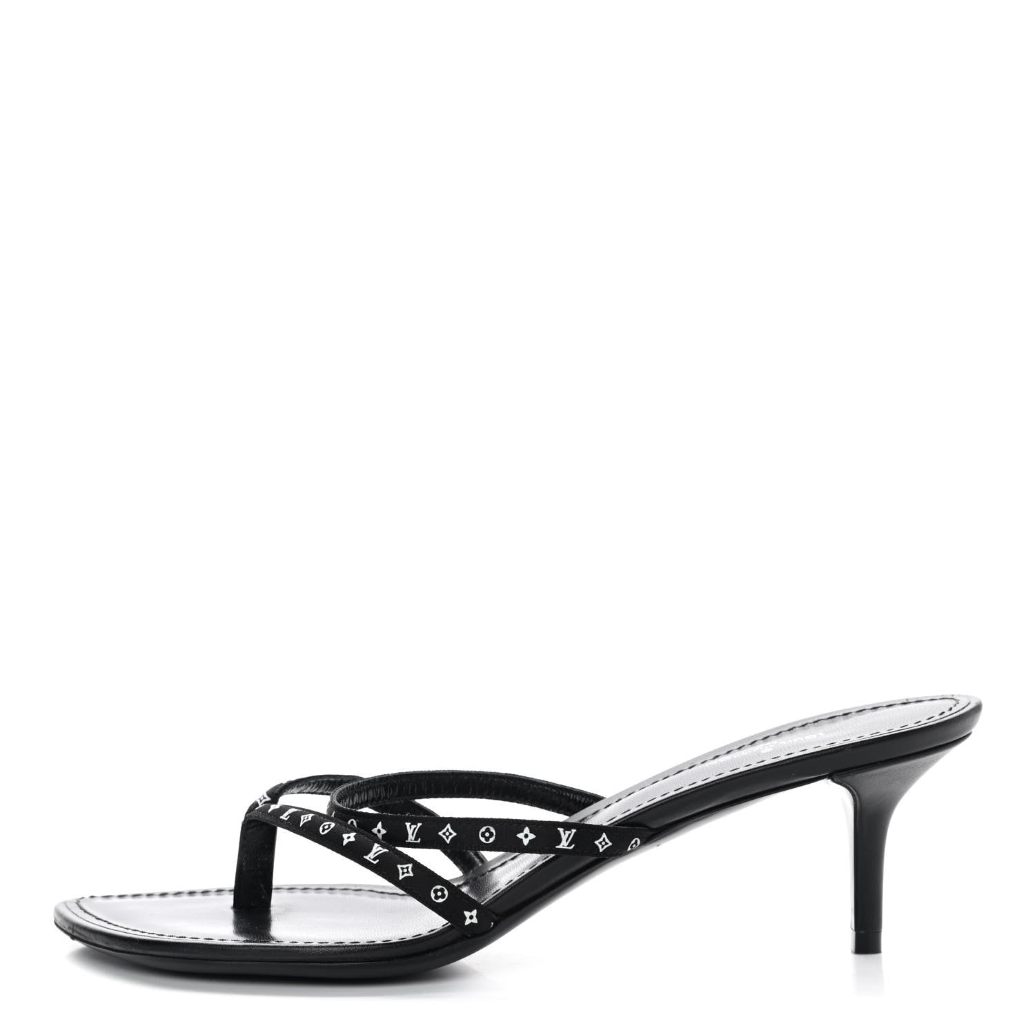 Louis Vuitton Satin Calfskin Citizen Thong Sandal 40 Black 1 of 8