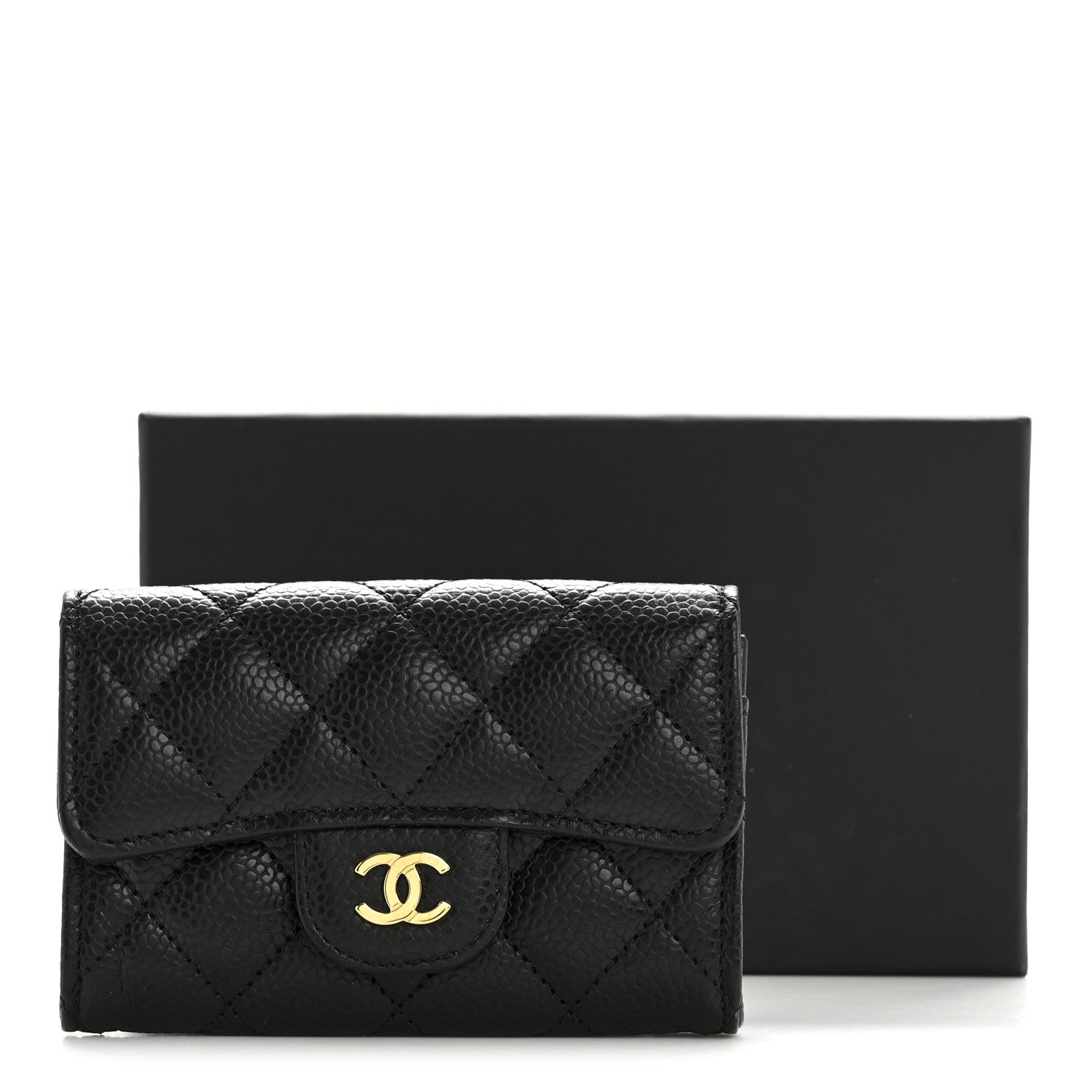 Chanel Caviar Quilted Flap Card Holder Wallet Black 10 of 10