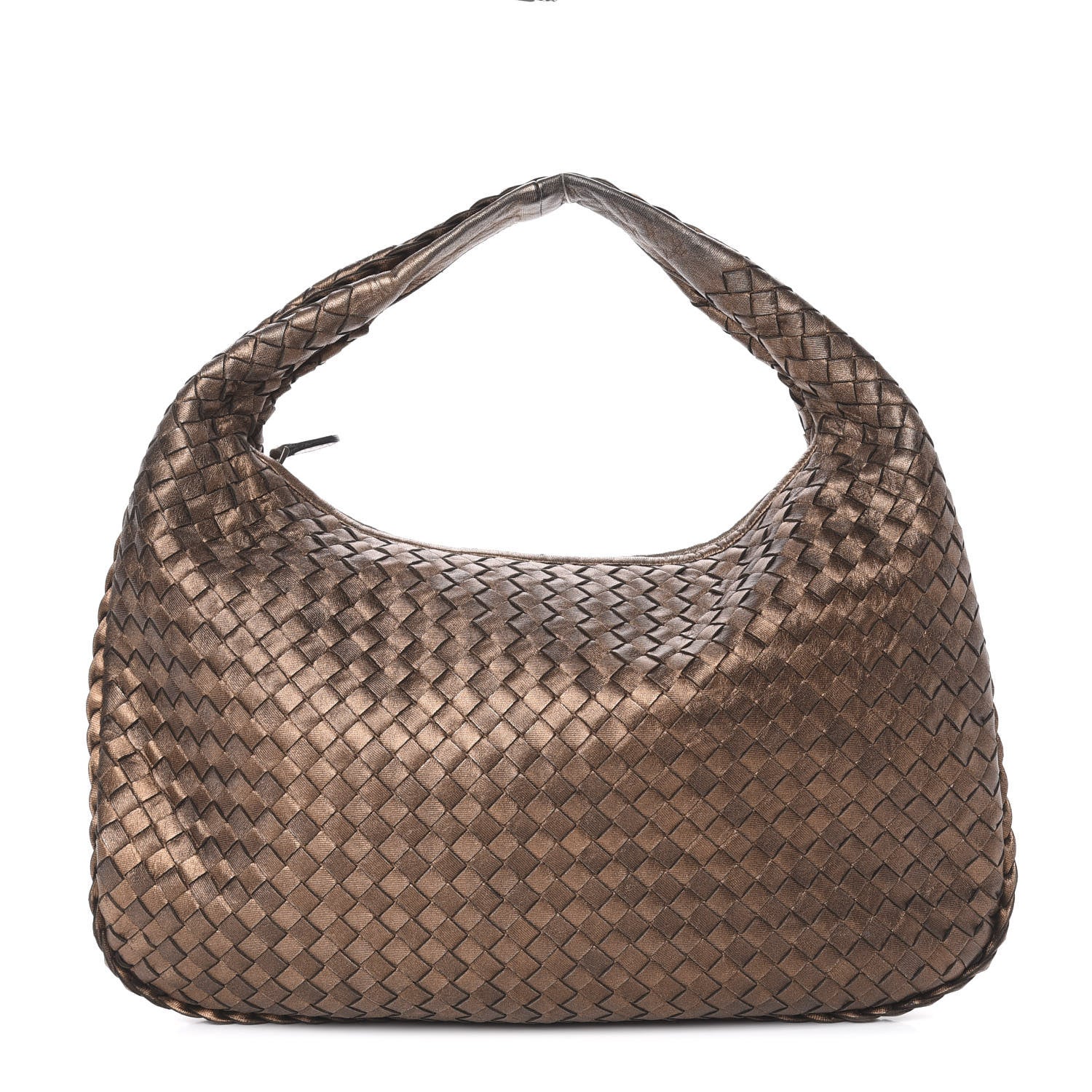 Bottega Veneta Metallic Nappa Intrecciato Medium Veneta Hobo Copper 1 of 9