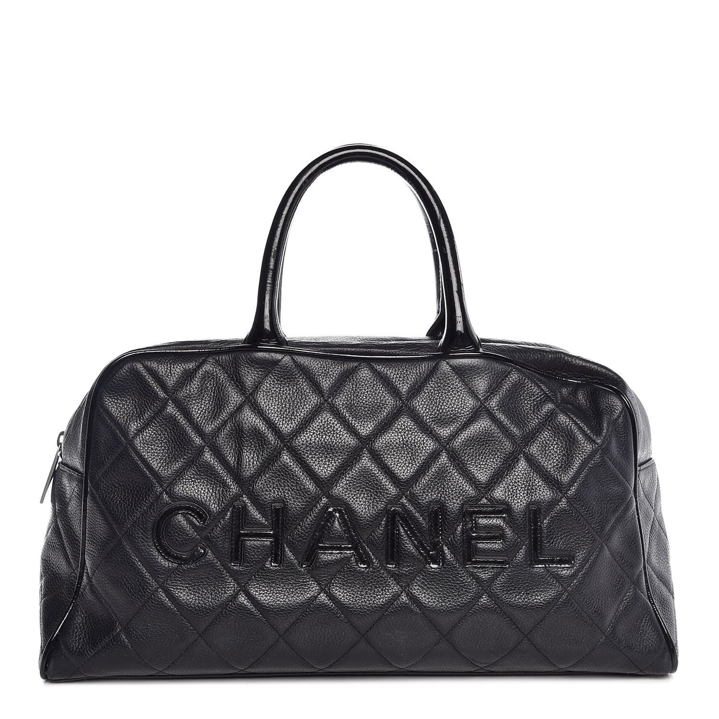 Caviar Patent Large Bowler Black