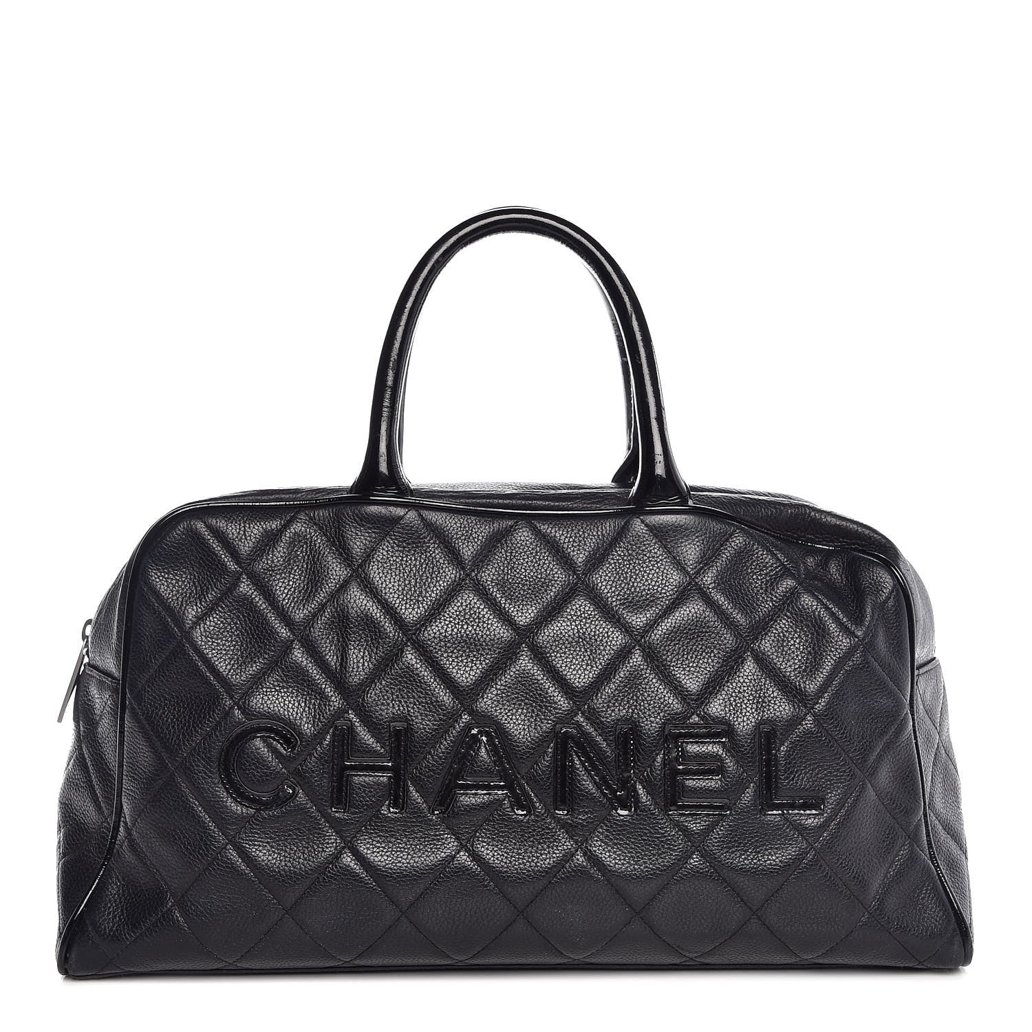 Chanel Caviar Patent Large Bowler Black 1 of 16