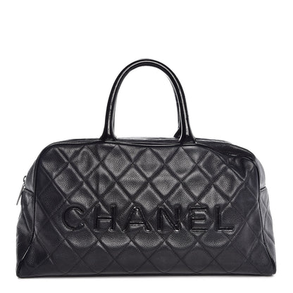 Chanel Caviar Patent Large Bowler Black 1 of 16