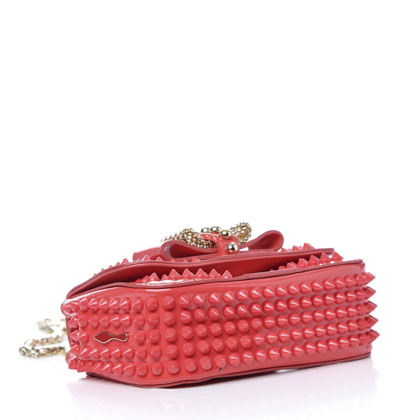 Patent Spiked Sweety Charity Crossbody Bag Framboise