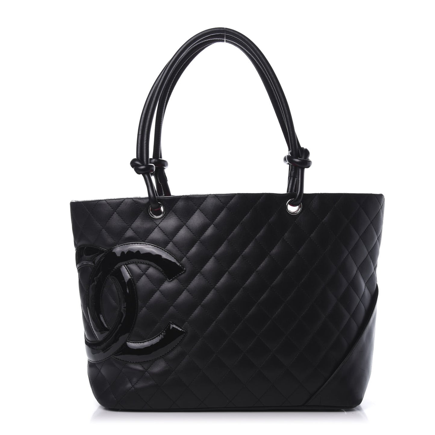 Calfskin Quilted Large Cambon Tote Black