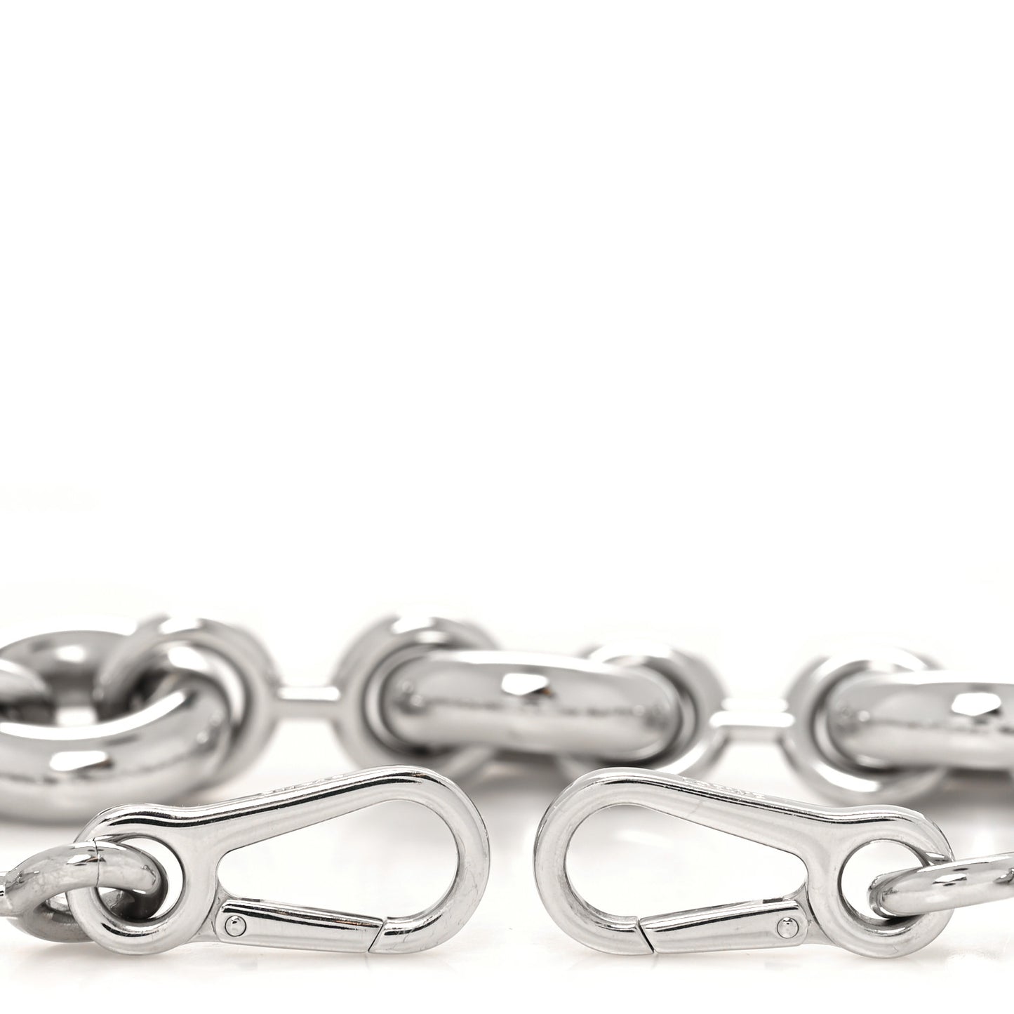 Aluminum Stainless Steel Chunky Donut Chain Shoulder Strap Silver