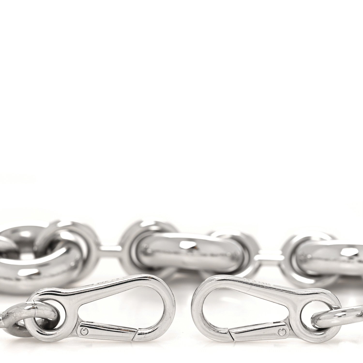 Loewe Aluminum Stainless Steel Chunky Donut Chain Shoulder Strap Silver 3 of 4
