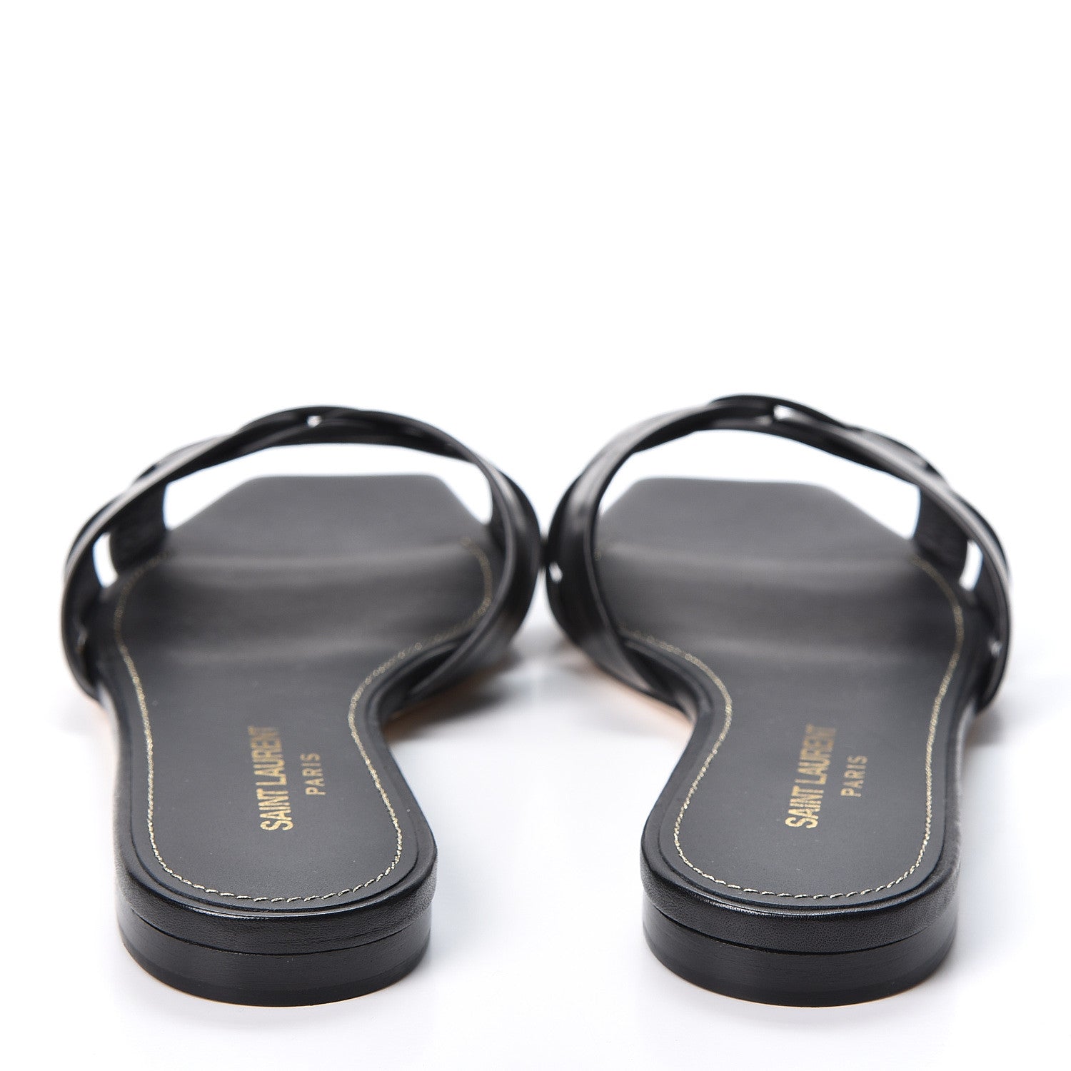 Saint Laurent Calfskin Nu Pied 05 Slide Sandals 37.5 Black 5 of 10