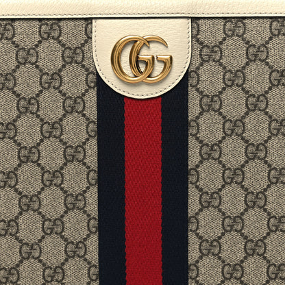 Gucci GG Supreme Monogram Web Ophidia Portfolio Pouch Beige Ebony Mystic White 8 of 10